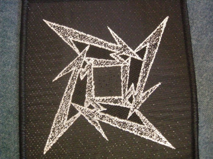 METALLICA sew-on PATCH silver ninja star logo HTF