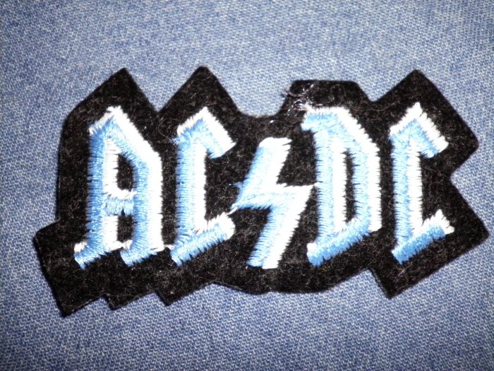 Acdc Iron On Patch Bluewhite Logo Acdc Vintage 8382