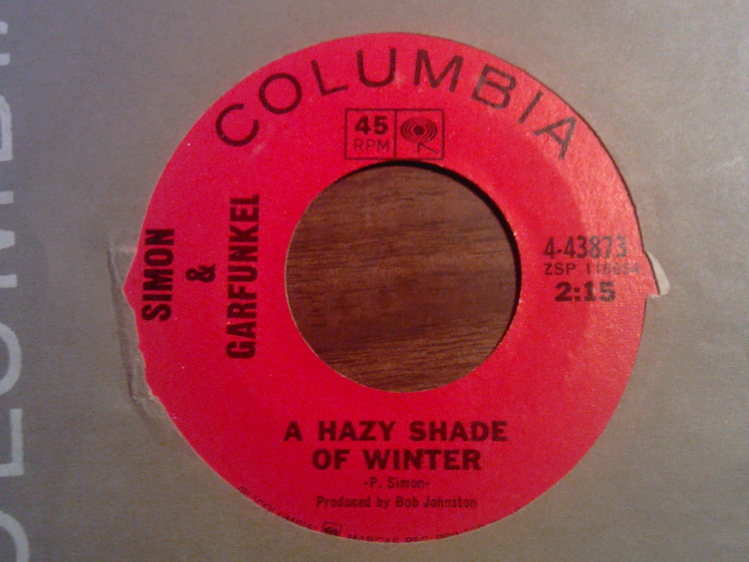 45 SIMON & GARFUNKEL A Hazy Shade Of Winter B/w For Emily.. Paul ...