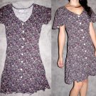 Vintage Dark Floral Button-up Dress