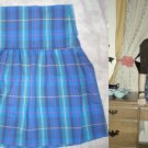 Blue Plaid High-waist Skirt