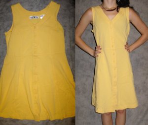 Yellow Sleeveless Button-up Dress