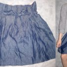 Denim High-waist Skirt with Tie Waist