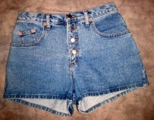 STEEL Light Denim Button-up Waist Shorts
