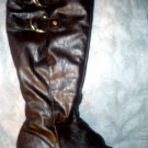 Brown Boots with 1 inch Heel and Adjustable Sides