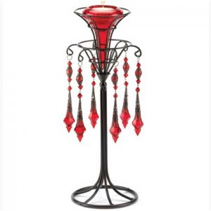 39935 Red Victorian Candleholder