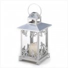 39891 Silver Scrollwork Candle Lantern