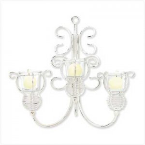 38434 Distressed Scrollwork Candleholder