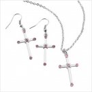 38508 Cross Necklace and Earring Set