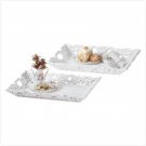 33132 Carved Leaf Tray Set