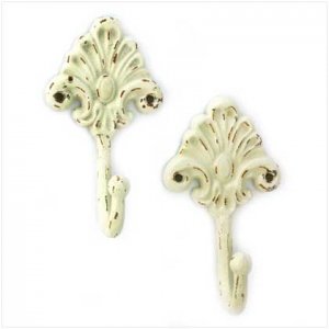 39859 Antiqued Ivory Wall Hooks