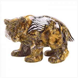 38333 Patchwork Animal-Print Bear Figure