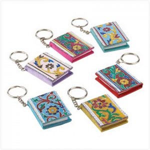 39487 Enameled Mini-book Keychains