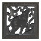 39965 Carved Wood Elephant Decor