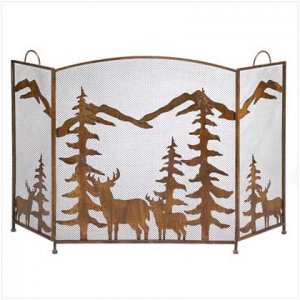 12295 Rustic Forest Fireplace Screen