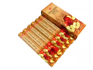Cinnamon Apple Incense Sticks Six-pack (~20 Sticks Per Pack) Box HEM   