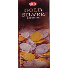 Gold Silver Incense Sticks Six-pack (~20 Sticks Per Pack) Box HEM   