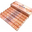 Lotus Incense Sticks Six-pack (~20 Sticks Per Pack) Box HEM   