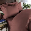 Duvet Cover With Pillow Sham 100%Egyptian Cotton Color  Deep Red Wood 1200TC King Solid.