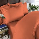 SHEET SET 100 % Egyptian Cotton Color Clay 1500 TC King Size Solid.