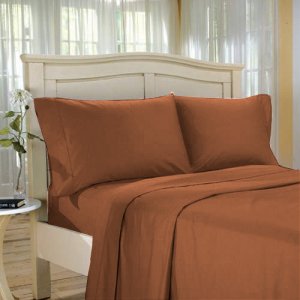 100%Egyptian Cotton Color  Brick  1000 TC Twin Size Solid Sheet Set.