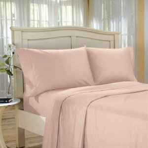 100%Egyptian Cotton Color  Blush  1500 TC Twin Size Solid Sheet Set.