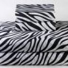 SHET SET KING 100% Egyptian Cotton, Color Zebra Print(FITTED WHITE COLOR) 1200 TC.