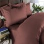 Duvet Cover With Pillow Sham Queen Solid 100% Egyptian Cotton, Color  Deep Red Wood, TC 1000.
