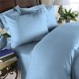 Duvet Cover With Pillow Sham Queen Solid 100% Egyptian Cotton, Color  Light Blue, TC 800.