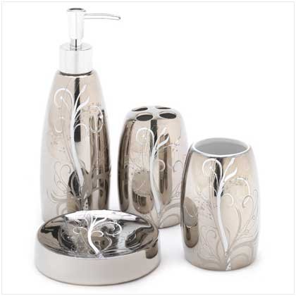 Silver Filigree Bath set