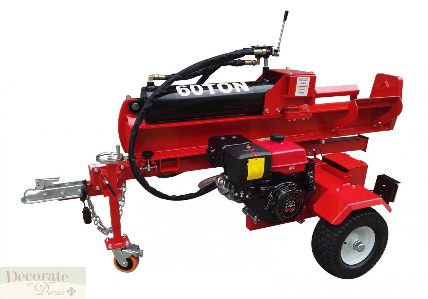 60 TON LOG WOOD SPLITTER 15HP GAS ENGINE HYDRAULIC Electric Start Tow Pkg New