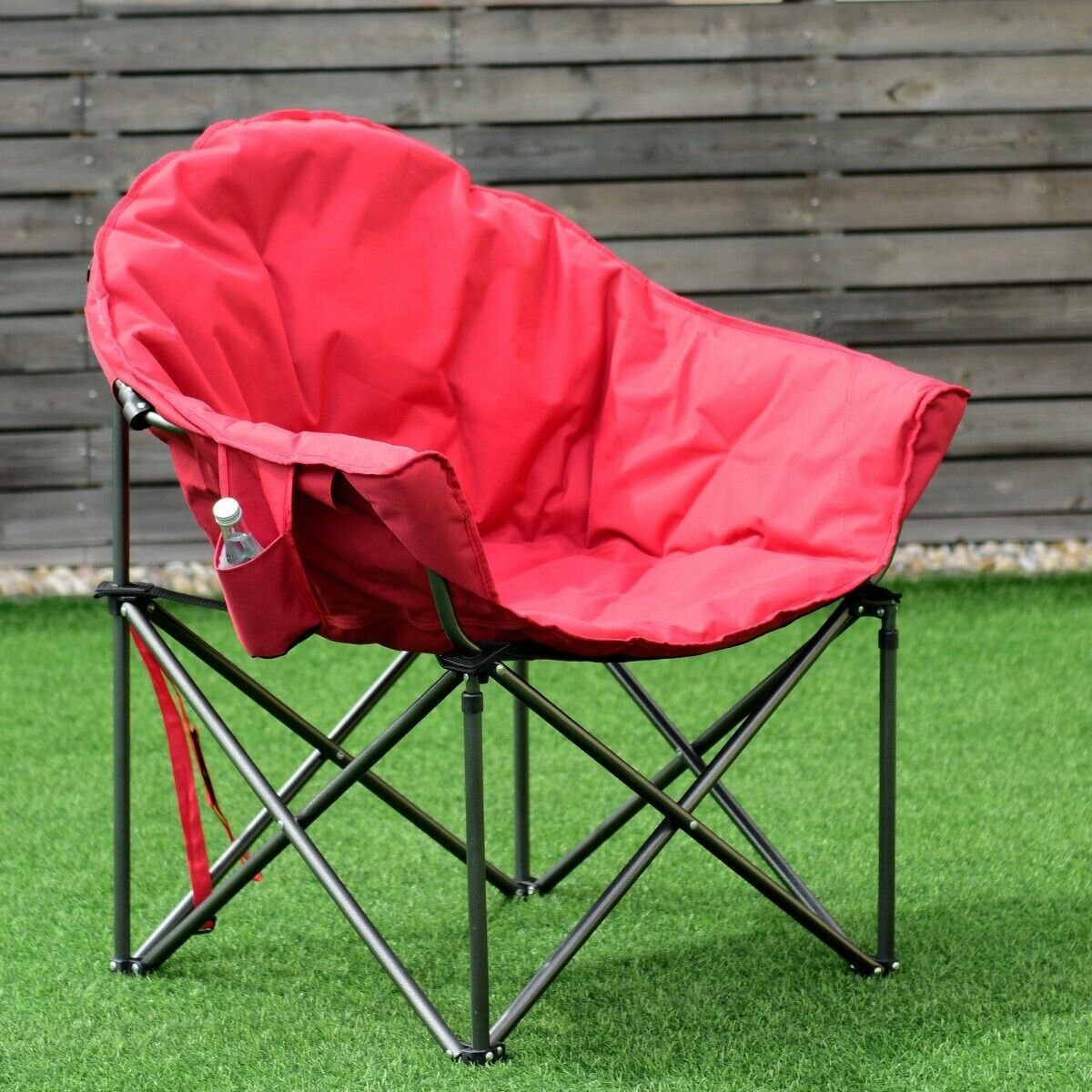 Oversized Folding Camping Moon Chair with Cup Holder
