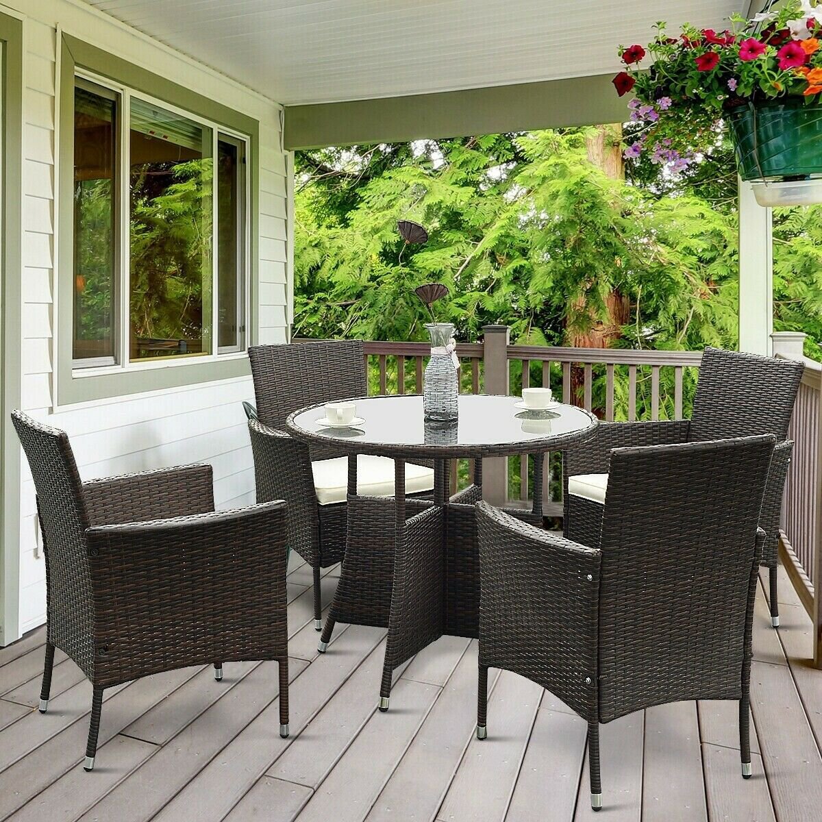 5 pcs PE Ratten Outdoor Furniture Set