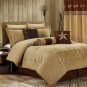 QUEEN COMFORTER 7 Pc SET Rustic Coffee Brown Tan Western Star Microsuede New