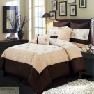 KING COMFORTER 12 Pc SET Gold Ivory Chocolate Skirt 4 Shams 2 Pillows Sheets New