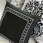 KING COMFORTER 5 Pc SET Black White Gray Damask Medallion Pattern Polyester New