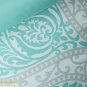 TWIN XL COMFORTER 4 Pc SET Teal Turquoise Aqua Blue White Damask Pattern New