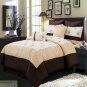 FULL COMFORTER 12 Pc SET Gold Ivory Chocolate Skirt 4 Shams 2 Pillows Sheets New