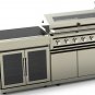 10' BBQ GAS GRILL ISLAND 2 Modules 8 Burner Rotisserie 2 Refers Stainless New
