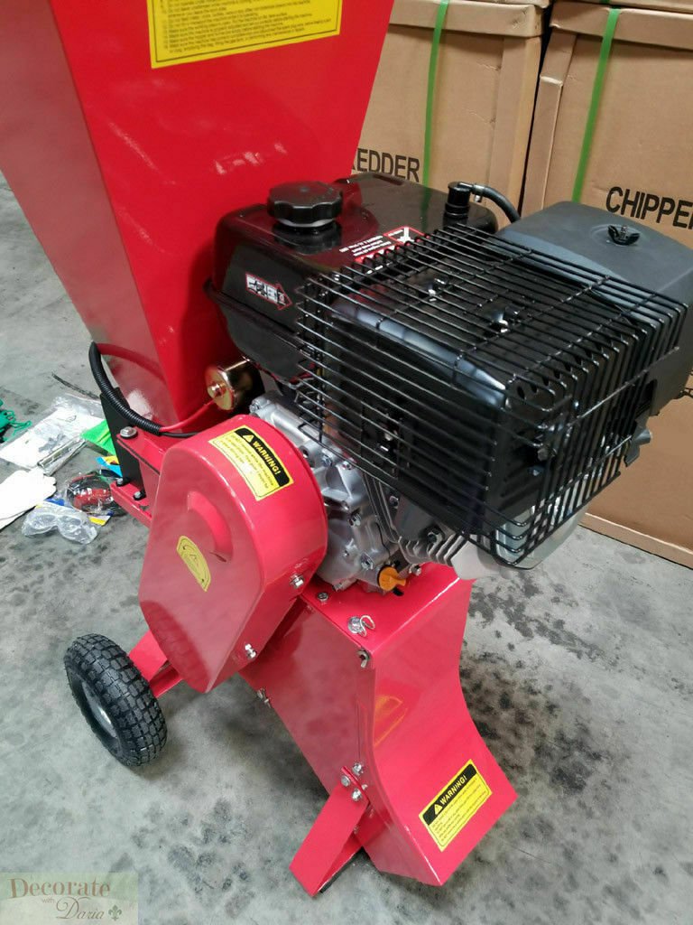 WOOD CHIPPER LEAF SHRED MULCHER 15HP Gas Mulch Bag Electric Start Warranty New