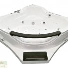 2 PERSON BATHTUB CORNER Whirlpool Jetted Hydrotherapy Tub SPA Step-in White New