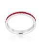 Ruby Crystal Ring Stackables Petite Eternity Band 0.35ct CZ Channel Rhodium