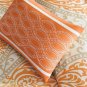 CAL KING COMFORTER 5 Pc SET Orange Damask Medallion Pattern Polyester Shams New