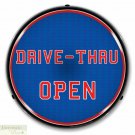 DRIVE-THRU OPEN Sign 14" LED Light Store Business Advertise Made USA Warranty