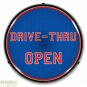 DRIVE-THRU OPEN Sign 14" LED Light Store Business Advertise Made USA Warranty
