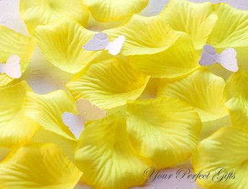 1000 LEMON YELLOW SILK ROSE PETALS WEDDING DECORATION FLOWER FAVOR RP009
