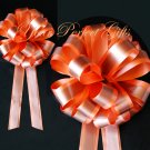 10 ORANGE BROWN 8" TWO LAYER WEDDING PULL PEW BOWS FOR BRIDAL CAKE GIFT BASKET DECORCATION