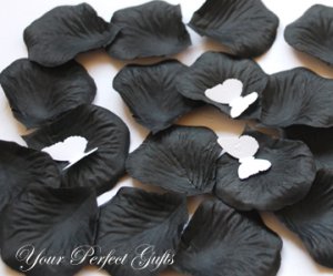 1000 BLACK SILK ROSE PETALS WEDDING DECORATION FLOWER FAVOR RP001
