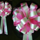 10 CANDY PINK GREEN 8" TWO LAYER WEDDING PULL PEW BOWS FOR BRIDAL CAKE GIFT BASKET DECORCATION