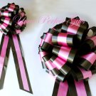 10 BLACK PINK TWO LAYER 9" EXTRA WIDE WEDDING PULL PEW BOWS FOR BRIDAL CAKE GIFT BASKET DECORCATION